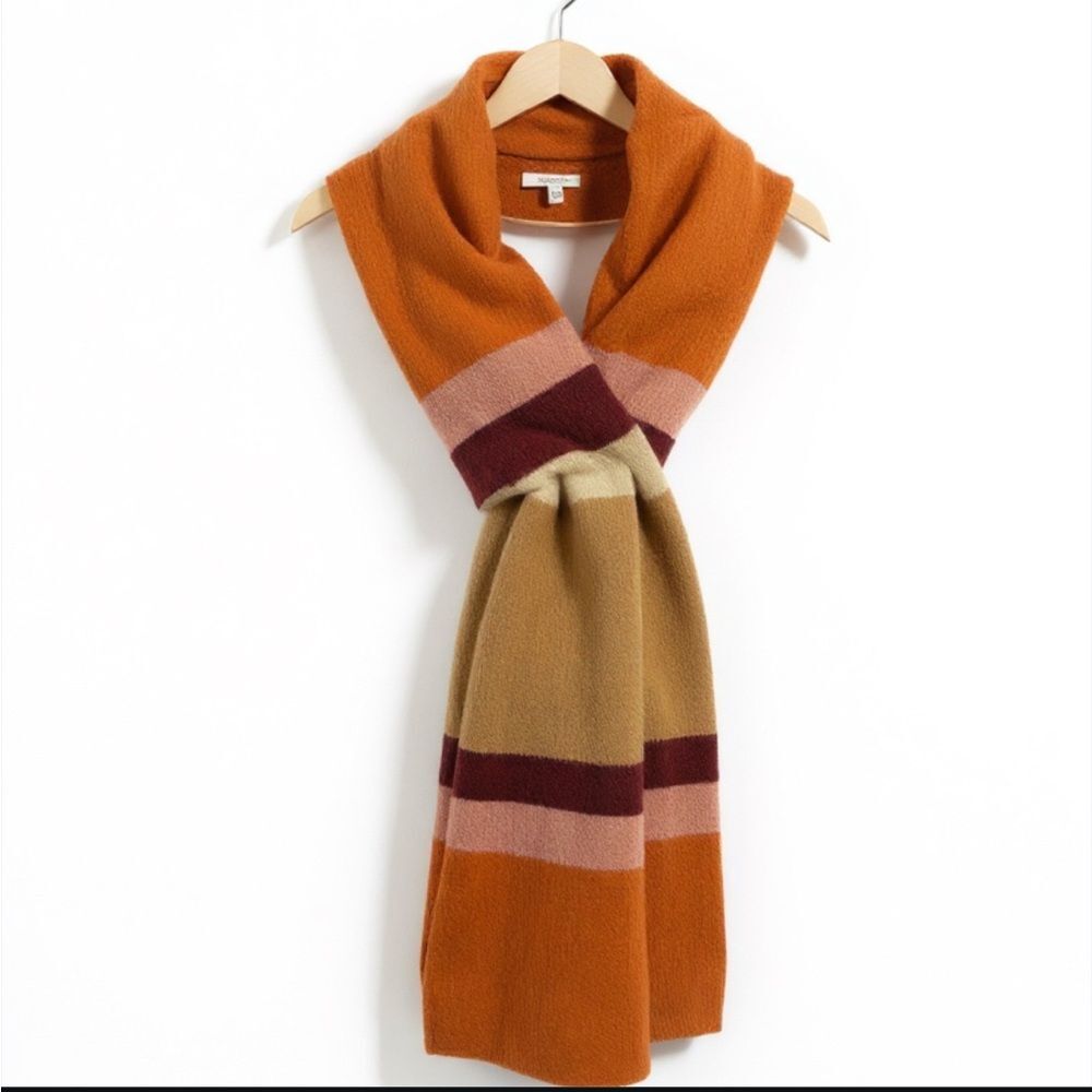 Anko Women’s Colorblock Knit Scarf – Autumn Orange / Tan / Burgundy
